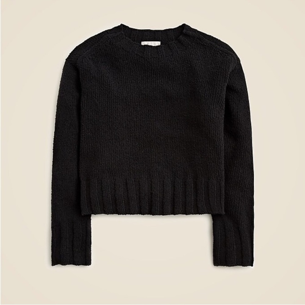 NWT J Crew Black Crew Neck Sweater SZ L